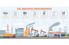 Oil industry infographic. Petrochemical factory. Extraction, Product Image 1