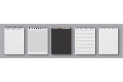 Realistic notebook cover mockup and paper pages with lines a Product Image 1