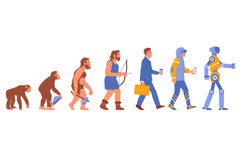 Man evolution. Human development stages. Primate and histori Product Image 1
