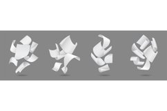 Falling paper. Realistic flying sheets chaotic compositions. Product Image 1