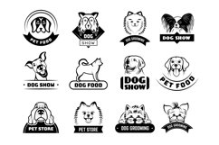 Dogs badges. Animals puppy domestic pets silhouettes stylize Product Image 1