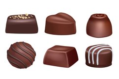 Realistic dessert. Chocolate sweets with cacao and jam delic Product Image 1