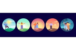 Outdoor people. Woman man on nature. Dating and relax, singl Product Image 1