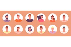 People avatars. Cartoon flat woman and man in casual clothes Product Image 1