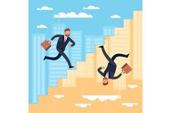 Opposite paths to goal. Different approach, two businessman Product Image 1