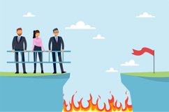 Overcoming obstacles together. Collective decision. Teamwork Product Image 1