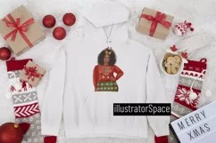 African Amrican girl clipart, Plus size girl clipart, Xmas Product Image 6