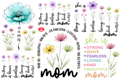 Mother's Day PNG, She is Mom PNG, Boho Mama Floral PNG, Mama Product Image 1