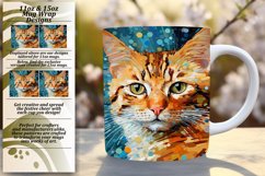 Enchanting Feline Art: Colorful Mug Wrap Product Image 1