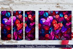Stained Glass Hearts Tumbler Wrap | 20 oz. Straight Design Product Image 1