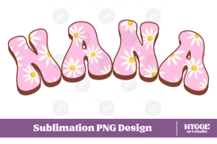 nana Png Retro Flowers Mother&#039;s Day Floral Mom Sublimation Product Image 1