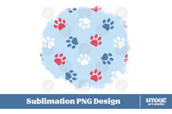 American 4th of July Cat Dog Paw Background Png Sublimation Product Image 1