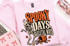 Spooky Days Skeletal Ways PNG, Funny Skeleton Halloween Product Image 4