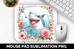 Shark, Cute Animal Mouse Pad PNG, Animal Lover Gift Product Image 1