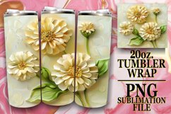 3D Floral Harmony: Sublimation 20oz Tumbler Product Image 1