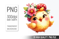 Cute Chicken, Animal Sublimation Clipart PNG Product Image 1