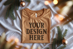 Christmas Bella Canvas 3001 Heather Mustard Folded Tshirt Mo Product Image 1