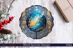 Christmas Wind Spinner | Stained Glass Scene PNG Product Image 1