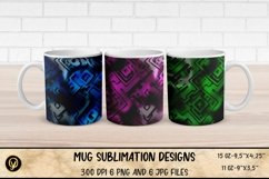 Mug Sublimation Wrap Bundle 11.Abstract Mugs. Product Image 6