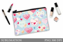Hearts Makeup Bag Design. Hearts Makeup Pouch Sublimation Product Image 1