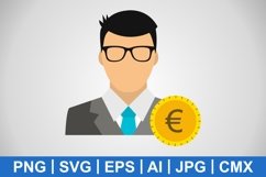 Vector Euro with Man Icon Product Image 1