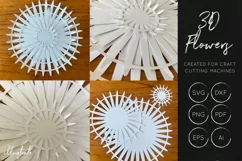 3D Flower SVG Cut Files - Flower SVG - Layered Flower DXF - Free Design of The Week Product Image 3