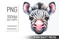 Cute Zebra, Animal Sublimation Clipart PNG Product Image 1