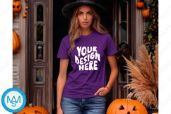 Purple women Tshirt Mockup, Halloween tshirt mockup Product Image 1