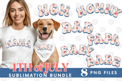 American Mama Papa 4th of July USA Cat Dog Paw DTF Bundle Product Image 1