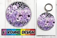 Vibrant Floral Sparkle Sublimation : Keychain, Coaster Product Image 1