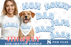 American Mama Papa 4th of July USA Cat Dog Paw DTF Bundle Product Image 1