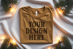 Christmas Bella Canvas 3001 Heather Mustard Folded Tshirt Mo Product Image 1
