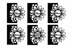 Papercut Sunflower Happy Mothers Day Cards Cover Design Set Product Image 2