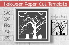 Halloween Paper Cut Template Design SVG Product Image 1