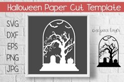 Halloween Paper Cut Template Design SVG Product Image 1