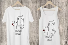 Angry Cat SVG, Cute Cat Cut File, wine glass svg. Product Image 2