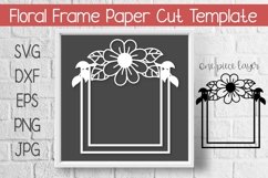 Floral Frame Paper Cut Template Design SVG Product Image 1