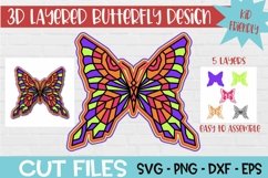 Mandala Butterfly 3d Layered SVG Design Product Image 1