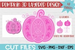 3d Layered Breast Cancer Awareness Pumpkin SVG Design Product Image 1