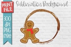 Gingerbread Man Glitter Circle Sublimation Background Product Image 1