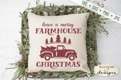 Merry Farmhouse Christmas - Old Truck SVG DXF Product Image 1