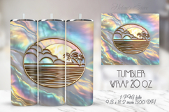 Palm tree summer beach tumbler 20oz wrap sublimation bundle Product Image 17