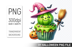 Cupcake With A Halloween Pumpkin, Halloween Clipart PNG File Product Image 1