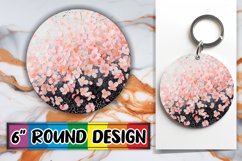 Dazzling Glittery Petal Sublimation Circle: Keychain, Coaste Product Image 1