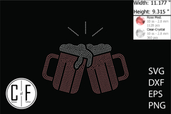 Beer Mugs Rhinestone Template Product Image 1