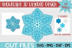 3d Layered Snowflake Design 5 Layers Product Image 1