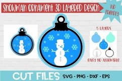 3d Layered Christmas Ornament Snowman Design Product Image 1
