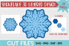 3d Layered Snowflake With 3 Layers Product Image 1