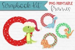Christmas Dinosaurs Scrapbook Frames Circles Product Image 1
