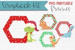 Christmas Dinosaurs Scrapbook Frames Hexagons Product Image 1